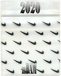 100 SWOOSH 2020 APPLE BRAND MINI BAGGIES 2.0x2.0&#034; BLACK WHITE