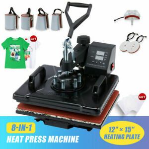 12&#034;x15&#034; 8 IN 1 Combo T-Shirt Heat Press Transfer Machine Sublimation Swing Away
