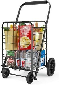 Grocery Cart with Wheels Heavy Duty Foldable Lightweight Shopping Cart 176lb ...