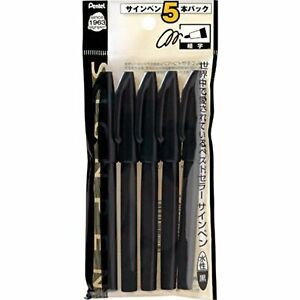 Pentel Felt-tip pen XS520AD5 5 pcs black Free Shipping with Tracking# New Japan