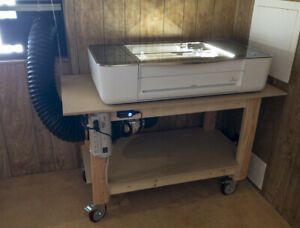 Glowforge Pro, Rolling Worktable, Fan, &amp; Lots of Extra Material and Accessories