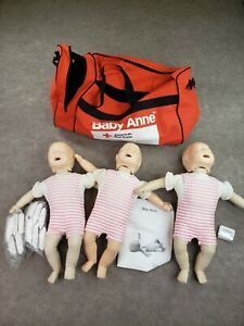 Laerdal Infant Nursing Training Baby Anne CPR Trainer Model Lot Of 3 Dolls