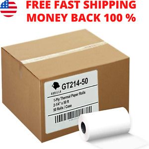 Gorilla Supply 50 Thermal Paper Rolls 2-1/4 X 50 Verifone Vx520 Ingenico ICT2