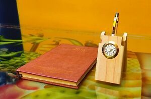 pen stand with clock, pen holder, desk pen stand