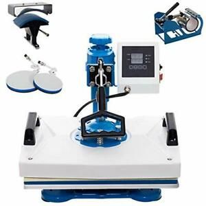 Upgraded 5 in 1 Heat Press, 360-degree Rotation Digital Combo Heat Press