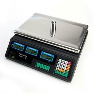 88LB Digital Weight Scale Price Computing Food Meat Produce Deli Market 2 Screen