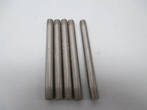 Lot 5 new merit abrasives 304304l pipe nipple 4-1/2x3/8in 1/8in npt d259357 for sale