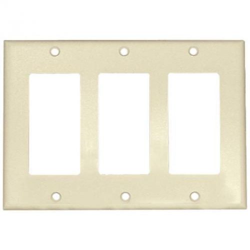 Decora switch 3-gang plate white 80411-w leviton mfg decorative switch plates for sale