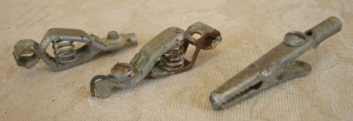 Mueller Electric Aliigator Grounding Clips Lot of 3 Vintage Old Electrical