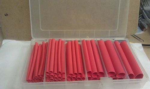 62 piece heat shrink tubing kit - 3:1 adhesive lined heat shrink (all red) for sale