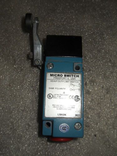 (V23-1) 1 USED MICRO SWITCH LSA3K HEAVY DUTY LIMIT SWITCH