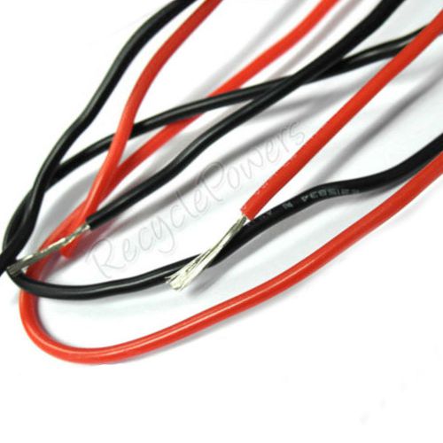 10m black red 18 awg soft silicon wire 6kv 200°c 3135 for sale
