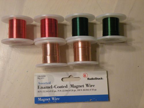 Magnet Wire - enamel-coated; 6 rolls; 22, 26, and 30 gauge