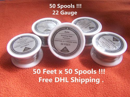 50 Spools x 50 feet Kanthal A1 Round Wire 22AWG,(0.64mm),22Gauge Resistance  !