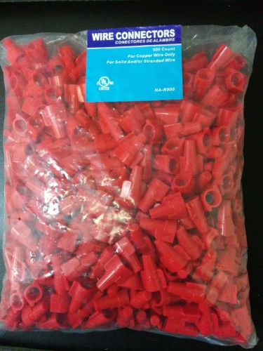 (500 pc) red winged screw on wire nut connectors twist on bag lot awg 8-18 for sale