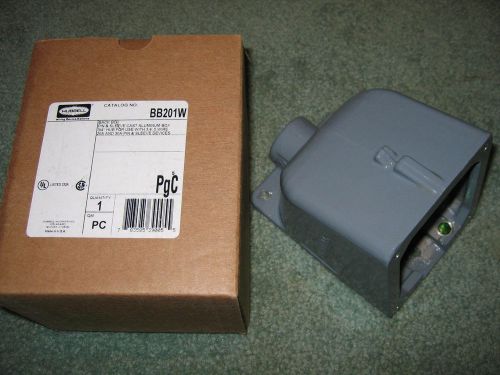 4 NEW Hubbell BB201W Back Boxes for 20A &amp; 30A Pin &amp; Sleeve Devices NIB Aluminum