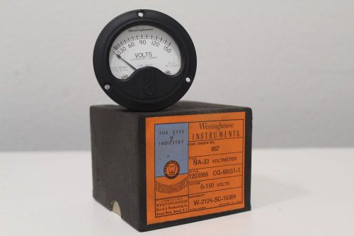 Nib westinghouse instruments na-33 voltmeter cg-68551-1 0-150 volts 1203986 for sale