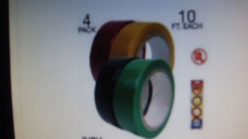 4 rolls  color coded electrical tape 3/4&#034; x 10 ft. fast free shiping for sale