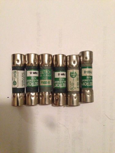 (H2) 1 LOT OF 8 NEW BUSSMANN FUSETRON FNM-8 250 V FUSES