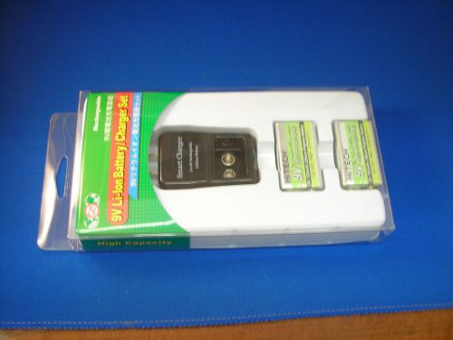 9v Smart Charger with 1pc Hitech Lion720mAh*Rechargeable*Tech-USA/Japan.CE RoHs
