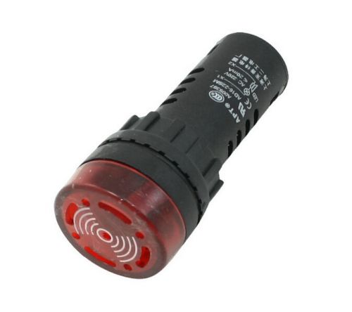 AD16-22SM AC 110V 22mm Flash Light Red LED Active Buzzer Beep Indicator