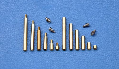 Brass hex stand-off pillars and screw assorted kit for sale
