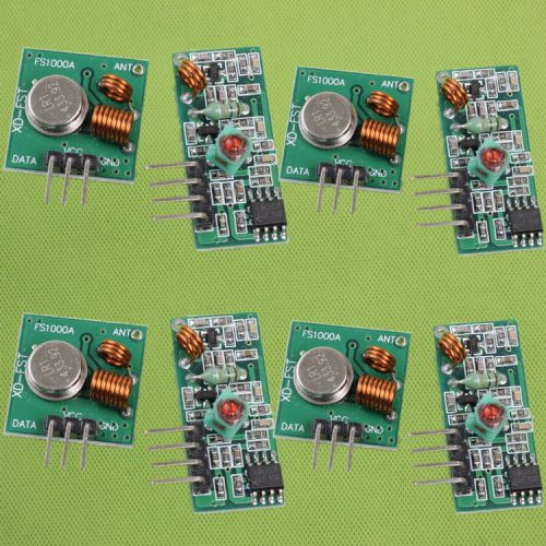 4 sets 433mhz rf transmitter receiver kit for arduino module for sale