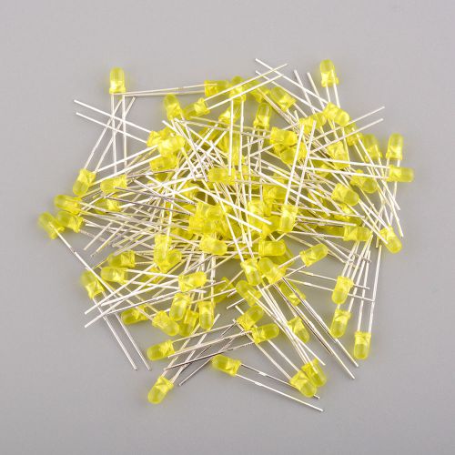 100pcs led round bulb 3mm yellow diffused light super lamp emitting diode for sale