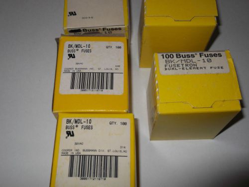 10A SLO BLOW MDL10  BOX OF 100  NEW BUSSMANN  1/4X1 1/4