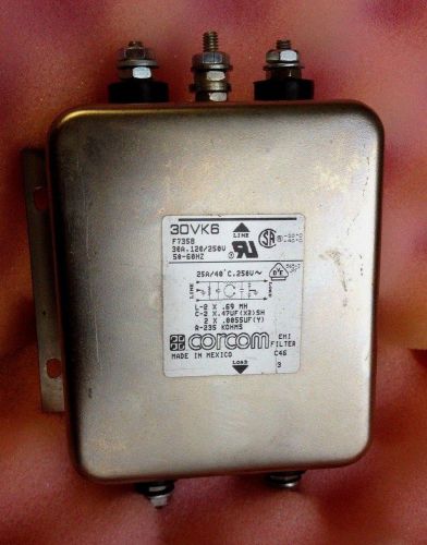 Corcom model 30vk6 30 amp emi filter 120/250vac for sale