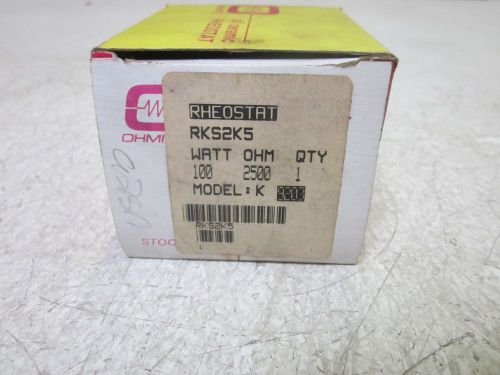 Ohmite rks2k5 2500 ohms 100w model k rheostat  *used* for sale