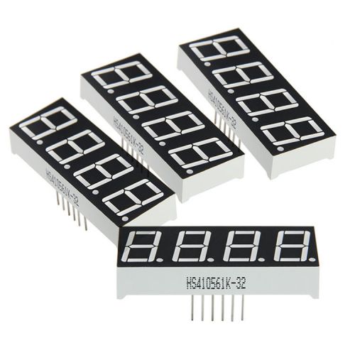 4pcs 0.56&#034; 7 segment 4 digit common anode red led digital display for arduino for sale