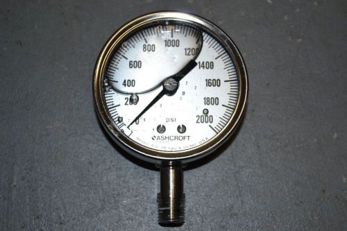 Ashcroft 238a460-02 rev e. gylerin filled pressure gauge. 200-2000 psi. for sale