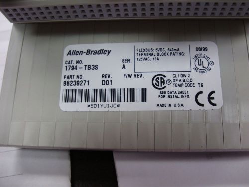 Allen bradley 1794-0b16p flex i/o with 1794-tb3s terminal block for sale