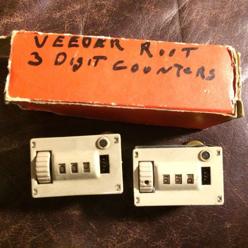 Pair of vintage veeder root 3 digit counters for sale