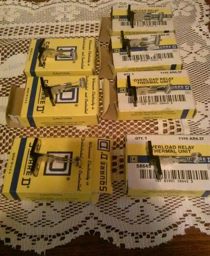 Vintage Lot of 7 Square D Overload Relay Thermal Unit  Type AR4.37 New with box