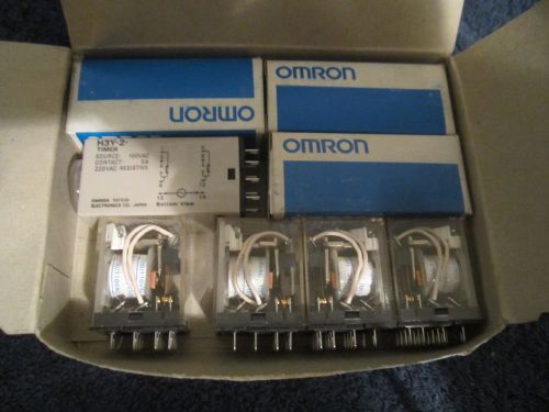 Omron Type H3Y-2 Solid State Timer-New/Old Stock 4pcs an 4 New MY4N Relays=4pcs