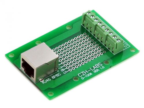 Rj45 8p8c right angle shielded jack breakout board. for sale