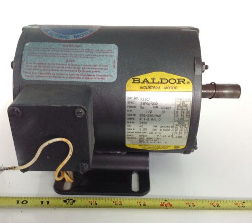 Baldor 1/2hp 2.1-2.0/1.0a three phase motor m3107 / 34f06-232 for sale