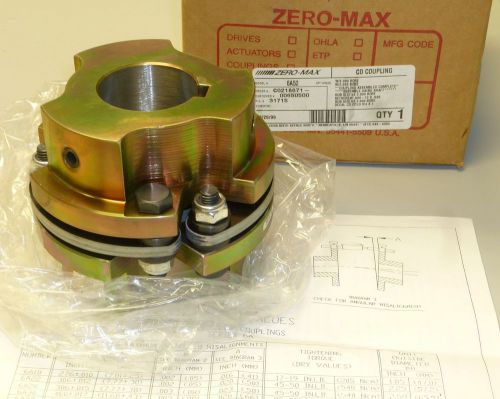 Zero max 6a52 cd coupling 2 inch bore zero-max new in box for sale