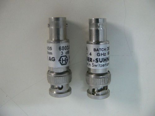Lot Of 2 HUBER+SUHNER AG 6803.01.A Attenutors 50 Ohm DC-4 GHz