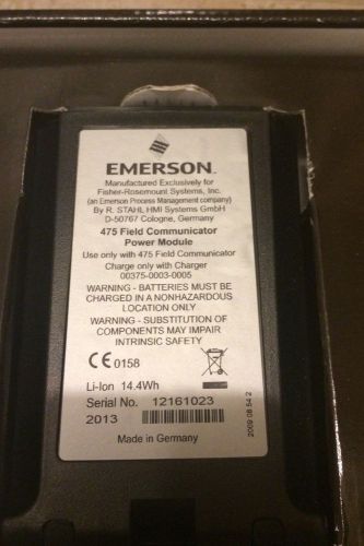 Emerson Rechargeable Lithium-Ion Power Module 475 Field Communicator battery NIB
