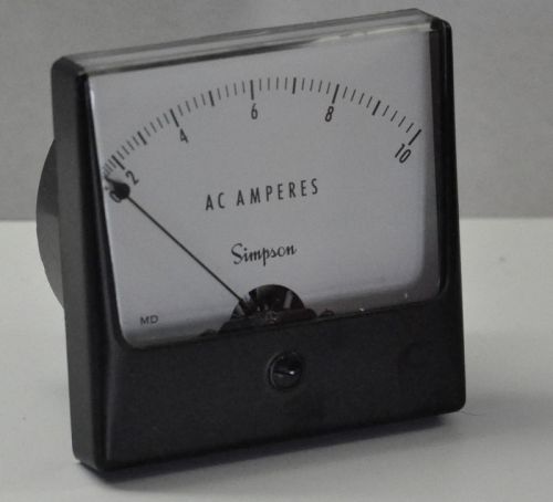 SIMPSON Panel Meter AC AMPERES  MD 0-10 BOX TEMPLATE OC 02 123, OC D377 32, NOS