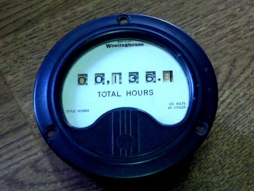 Vintage westinghouse hour meter type nh35 gage time gauge steampunk total hours for sale