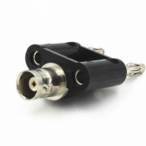 10 x  bnc female jack to two dual banana male plug rf adapter connector for sale