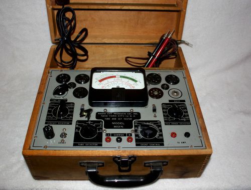 Vintage Radio City tube tester w/ original cord, test leads, Manual, schematic