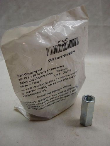 Rod coupling / barrell nut,  pkg. of 10,  1/2&#034;-13 thread size,  1ja77,  nib for sale