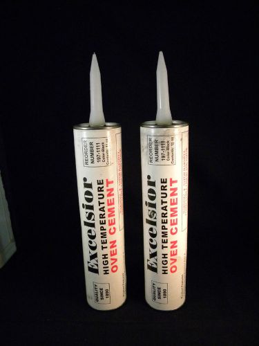 Lot 2 new 11oz tube excelsior high temperature oven cement repair black 700 f for sale