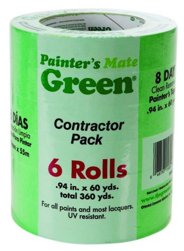 Green (6-Pack) 0.94-Inch x 60 Yards Painter&#039;s Mate 668840 Green 8-Day Painting