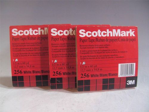 3 boxes - 3m 256 white scotchmark paper tape 1/2 inch x 60 yd 12,7mmx54,8m for sale